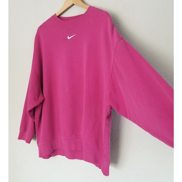Nike Women's S Phoenix Fleece Oversized Crew-Neck Sweatshirt Fuchsia Pink $70 - Picture 16 of 16